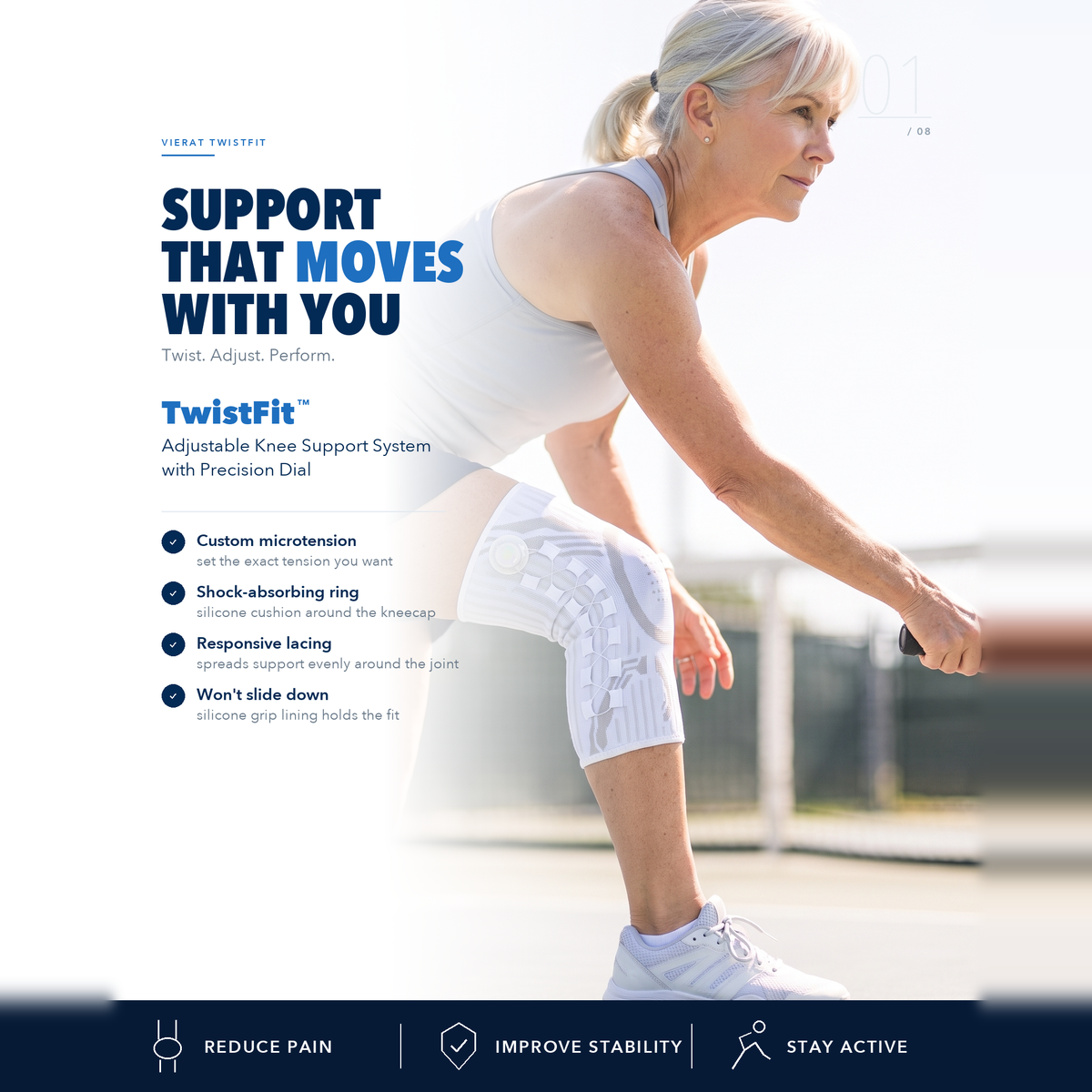 TwistFit™️ Knee Support System with Precision Dial