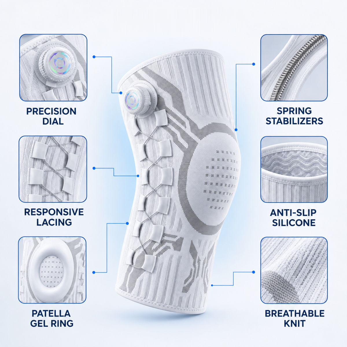 TwistFit™️ Knee Support System with Precision Dial
